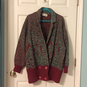 Spanner Medium/Large Red and Gray Vintage Cardigan